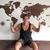 Wooden Travel Map World - Caoba en internet