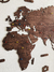 Wooden Travel Map World - Hazelnut