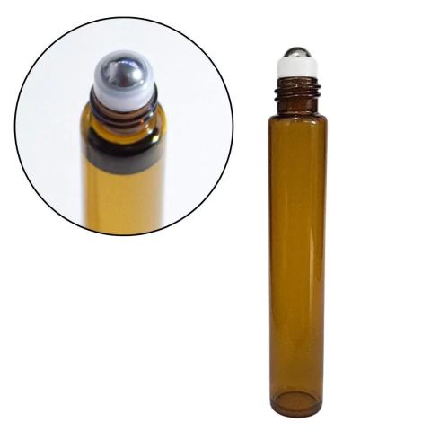 Frasco Âmbar Vidro Rollon Para Perfume 010ml Sem Tampa