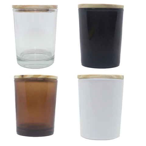 Copo Vidro Para Vela Artesanal 70ml C/ Tampa de Madeira