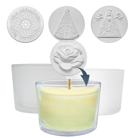 Pote Vidro Patê Para Vela Artesanal 150ml C/ Tampa de Gesso