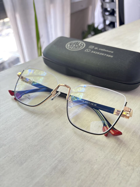 Armazón medio marco Lucy detalles negro - comprar online