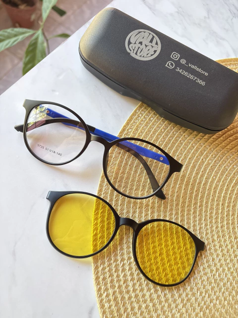 Clip on Unisex redondo - Negro y azul - comprar online