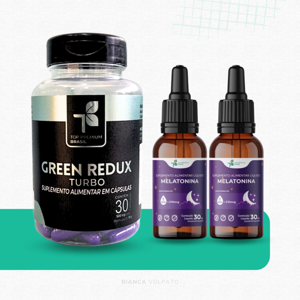 Emagrecimento Turbinado e Sono Tranquilo - Green Redux Turbo e Melatonina