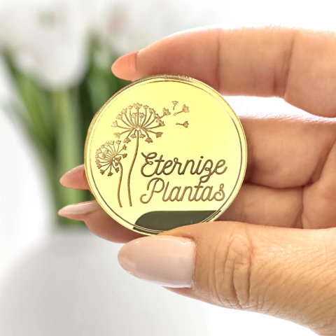 Etiqueta Acrílico Espelhado até 4,0x4,0cm Redonda Personalizada - comprar online