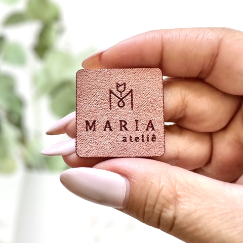 Etiqueta Tecido Camurça até 3,0x3,0cm Quadrada Personalizada - comprar online