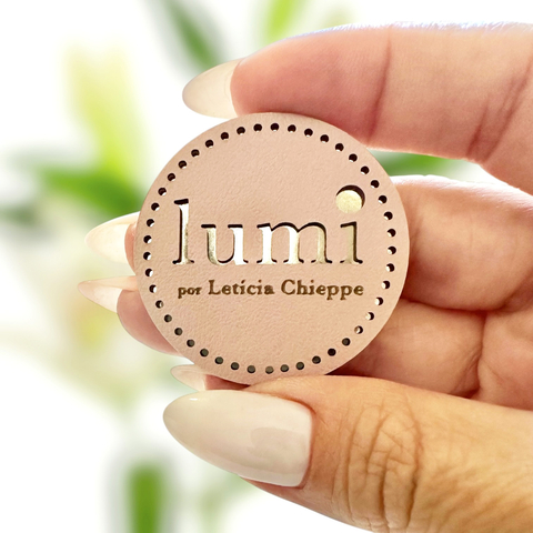 Etiqueta Sobreposta até 4,0x4,0cm Redonda Couro Sintético Personalizado - comprar online