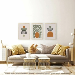 Set x3 cuadros Abundancia naranja