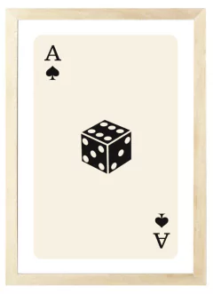 Cuadro Lucky As Dado Negro