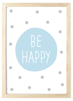 Cuadro be happy blue