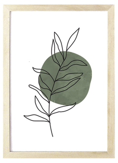 Cuadro rama lineal verde