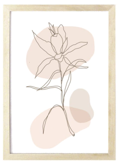 Cuadro flor lineal rosa