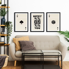 Set X3 cuadros Lucky Negro