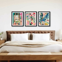 Set x3 cuadros de 40x50 cm marco negro Matisse