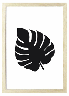 Cuadro Hoja Monstera Negra