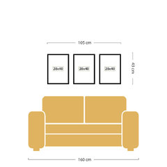 Set x3 cuadros Abundancia Azul - tienda online