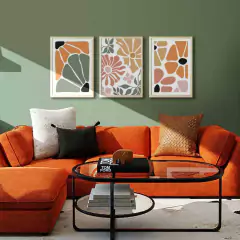 Set X3 cuadros Flores de colores