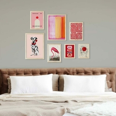 Set x7 cuadros Perro Rosa - comprar online
