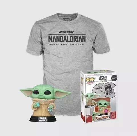 Funko - Star Wars Grogu Flocked + Remera (M)