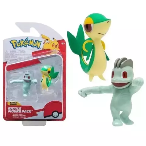 Jazwares - Pokemon Battle Figure Machop + Snivy (2 Figuras)