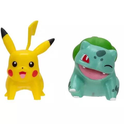 Jazwares - Pokemon Battle Figure Pikachu + Bulbasaur (Pack 2 Figuras)