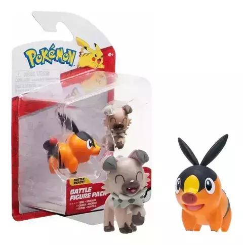 Jazwares - Pokemon Battle Figure Tepig + Rockruff (2 Figuras)