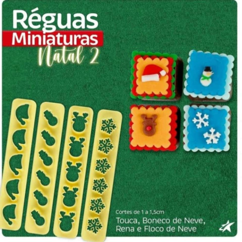 Kit Réguas Miniaturas Natal 2 Blue Star 4 peças