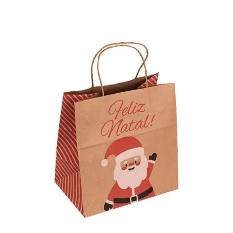 Sacola Eco Feliz Natal 32x28x18 cm Cód. 4493 Un.