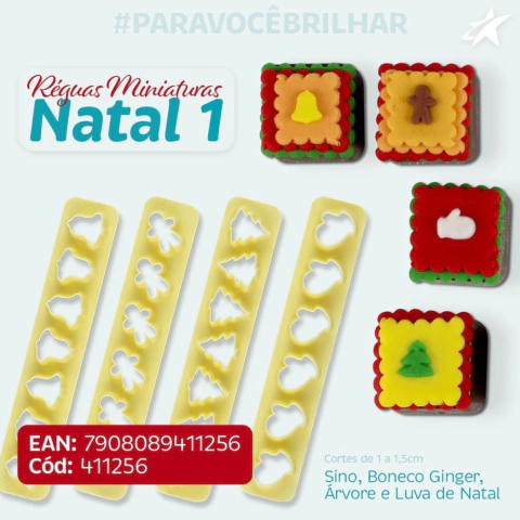 Kit Réguas Miniaturas Natal 1 Blue Star 4 peças