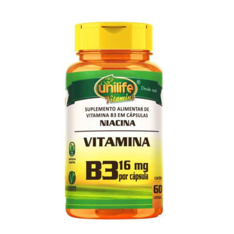Vitamina B3 Niacina Unilife 60 Cps.