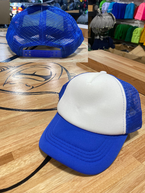Trucker Poliéster Frente Blanco Infantil // AZUL FRANCIA