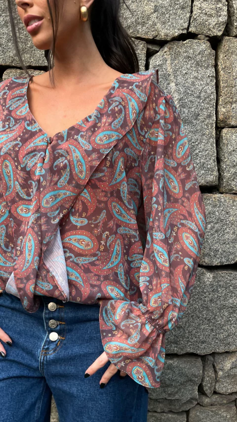 BATA MANGA BUFANTE PAISLEY - comprar online