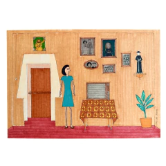 Desenho original "Bernadete" + moldura - Mai de Jesus - comprar online