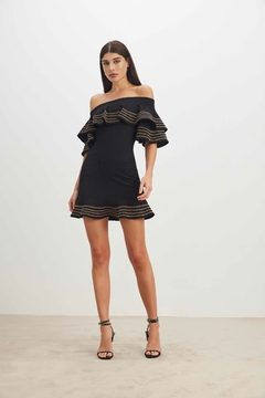 VESTIDO CURTO BABADO - Preto - buy online