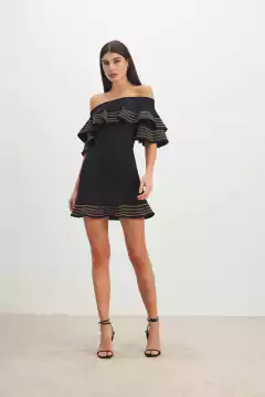 VESTIDO CURTO BABADO SKAZI - comprar online