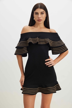 VESTIDO CURTO BABADO - Preto on internet