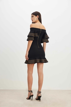 Image of VESTIDO CURTO BABADO - Preto