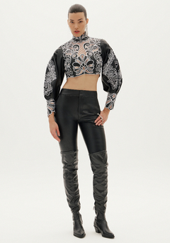 CALÇA SKINNY EM PU AMARANTE - Preto, P - buy online