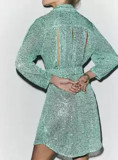 Chemise Paetê Com Cinto Tufi Duek - comprar online