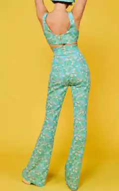 Calça Flare Mini Margaridas Sclub - comprar online