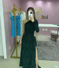 VESTIDO OMBRO SO DRAPEADO SKAZI - Verde, M on internet