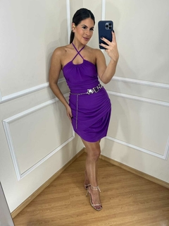 VESTIDO MINI DRAPE ROXO SKAZI - Roxo, P - buy online