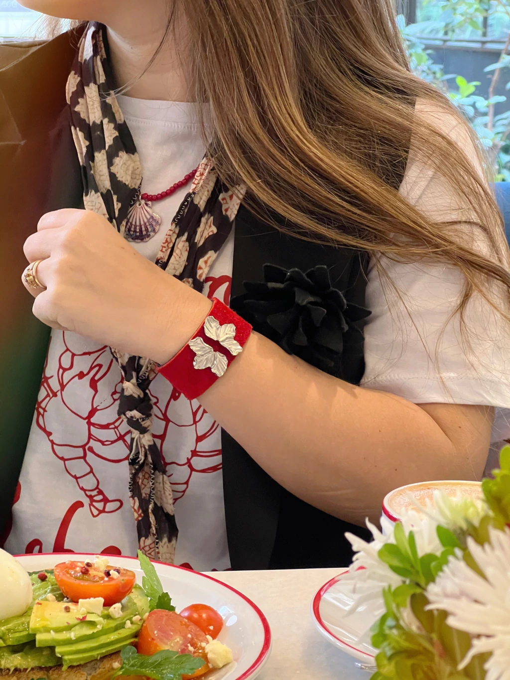 Pulsera Flor Roja