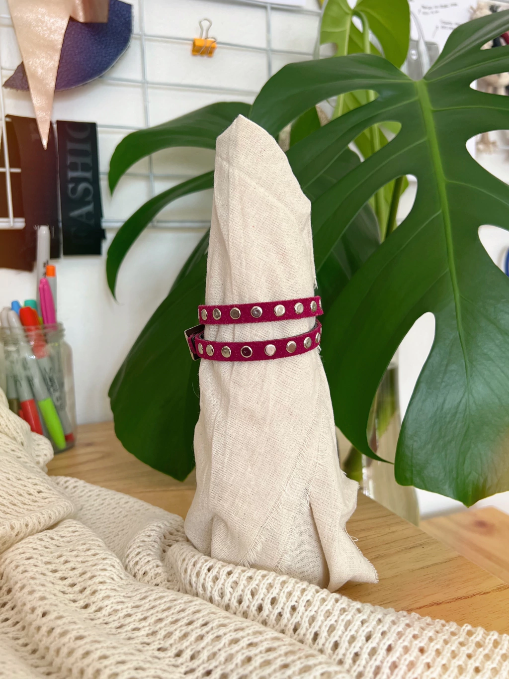 Pulsera Doble Vuelta Fucsia