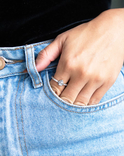 Anel cravejado gota TAM 16 - comprar online