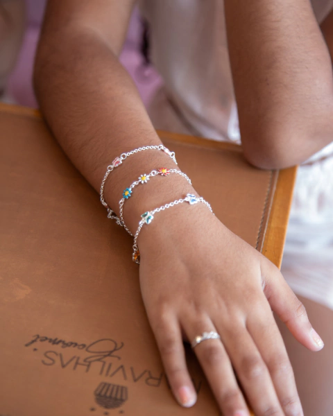 Pulseira Infantil Prata Borboleta