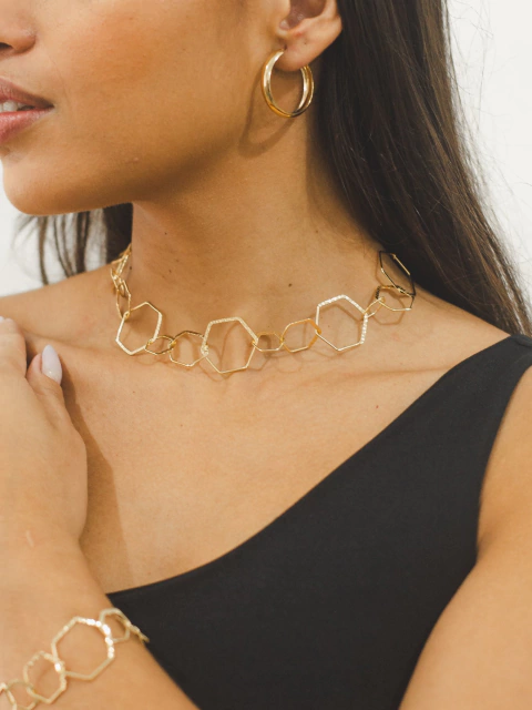 Colar hexágonos - comprar online