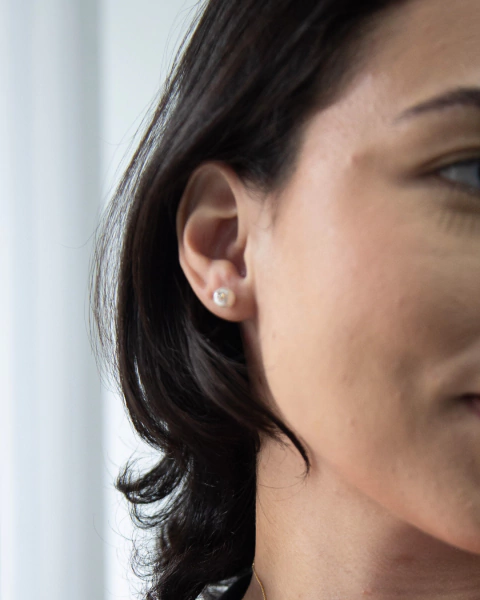 Par de Brincos Pérola com Zircônia - comprar online