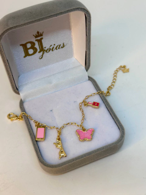 Pulseira Borboleta rosa