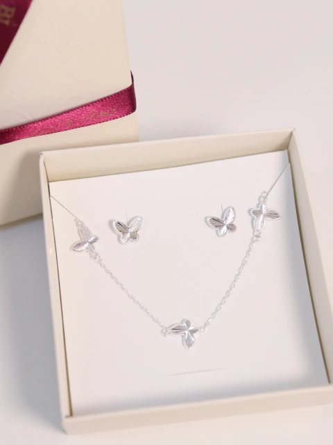 Conjunto Borboleta em Prata